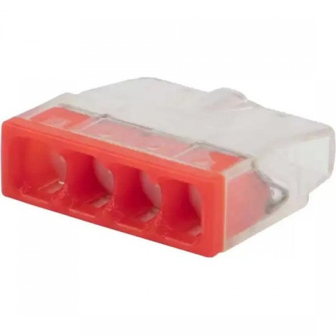 Экспресс-клемма с пастой REXANT СМК 2273-244, 4-проводная 0.5-2.5 мм², прозрачная, блистер (5 шт./уп.) 07-3218-5