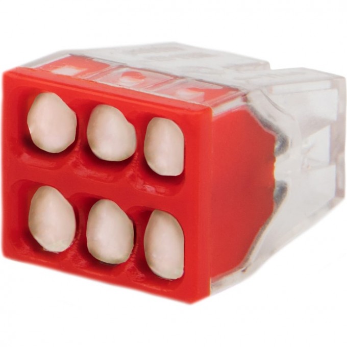 Экспресс-клемма с пастой REXANT СМК 2273-246, 6-проводная 0.5-2.5 мм², прозрачная, блистер (5 шт./уп.) 07-3210-5