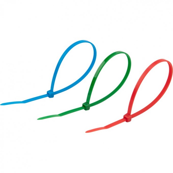 Хомут-стяжка REXANT нейлоновая 200x3.6 мм цветная, 25 шт. 07-0208-25