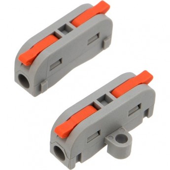 Клемма REXANT СМК 222-421P проходная с монтажной площадкой серая, 50 шт.