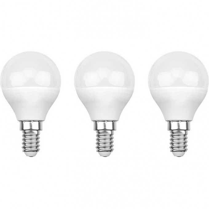 Лампа светодиодная REXANT ШАРИК (GL) 9.5 Вт E14 903 Лм 4000 K нейтральный свет (3 шт./уп.) 604-038-3