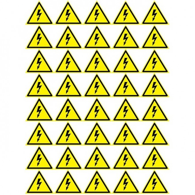 Наклейка REXANT знак электробезопасности «Опасность поражения электротоком» 50х50х50 мм 50шт. 56-0006-2