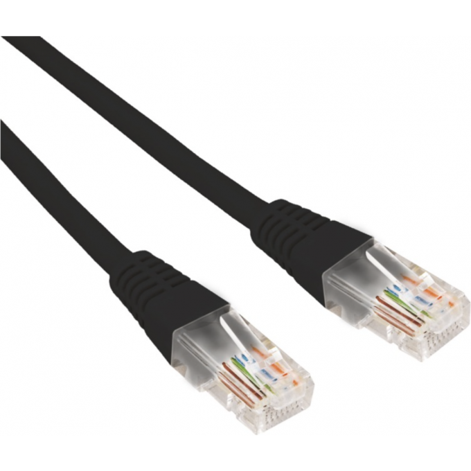 Патч-корд REXANT U/UTP категория 6, RJ45-RJ45, неэкранированный, 26AWG, LSZH, черный, 5 м 02-0292-5