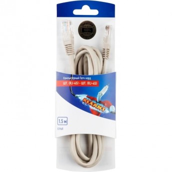 Патч-корд REXANT U/UTP RJ45-RJ45, CAT 5e, PVC серый, 1,5м Патч-корд REXANT U/UTP RJ45-RJ45, CAT 5e, PVC серый, 1,5м