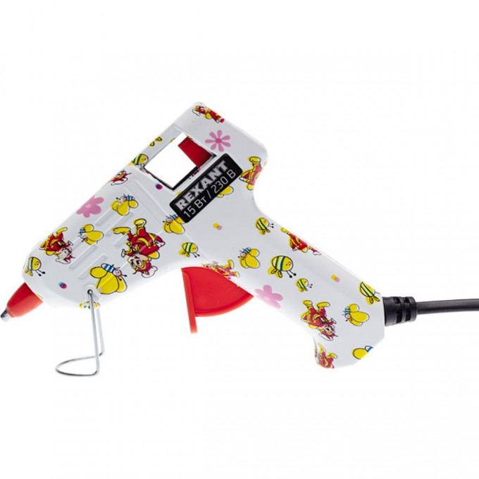 Пистолет клеевой REXANT, 15Вт, Ø7мм + набор цветных стержней 12 шт, блистер 12-0112