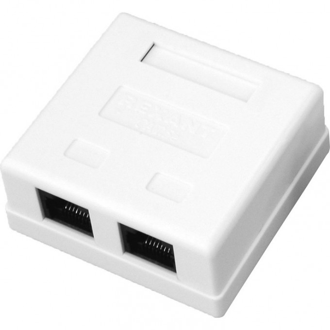 Розетка компьютерная REXANT RJ-45 (8P8C) внешняя 2-порта неэкранированная, категория 5e 03-0151