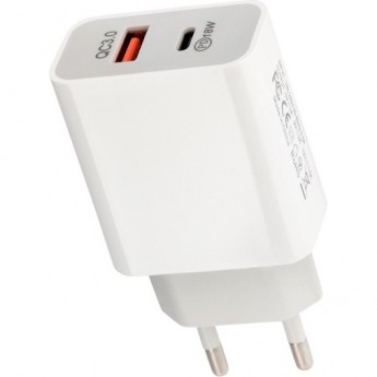 Сетевое зарядное устройство REXANT USB-A+USB-C адаптер, 18W белое