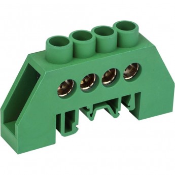 Шина REXANT PE «земля» в комбинированном зеленом изоляторе на DIN-рейку 6x9 мм 4 группы