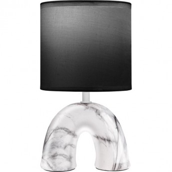 Светильник декоративный настольный REXANT ФОРТЕ основание дуга под белый мрамор черный абажур Е27 60Вт Светильник декоративный настольный REXANT ФОРТЕ основание дуга под белый мрамор черный абажур Е27 60Вт