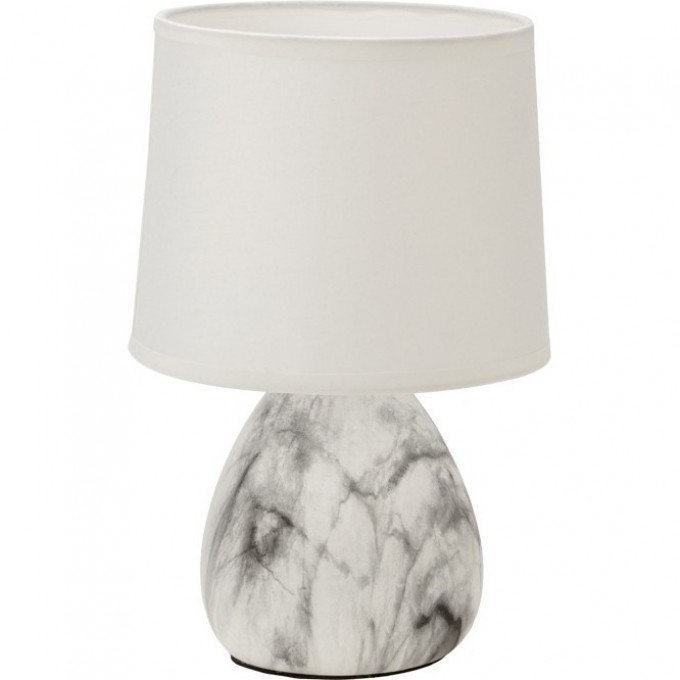 Светильник декоративный настольный REXANT "ФОРТЕ" с основанием цвета мрамор с белым абажуром, Е14, 40 Вт 603-1022