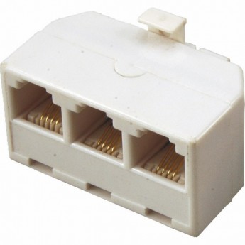 Телефонный тройник REXANT RJ-14(6P4C) штекер - 3 гнезда Телефонный тройник REXANT RJ-14(6P4C) штекер - 3 гнезда