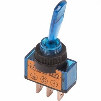 Тумблер REXANT 12V 20А однополюсный с синей подсветкой