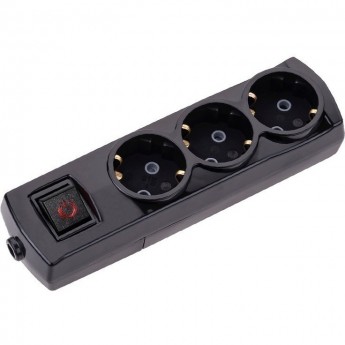 Удлинитель REXANT PREMIUM 3 гнезда, 5м, 3х1,5мм², с/з, с выключателем, черный