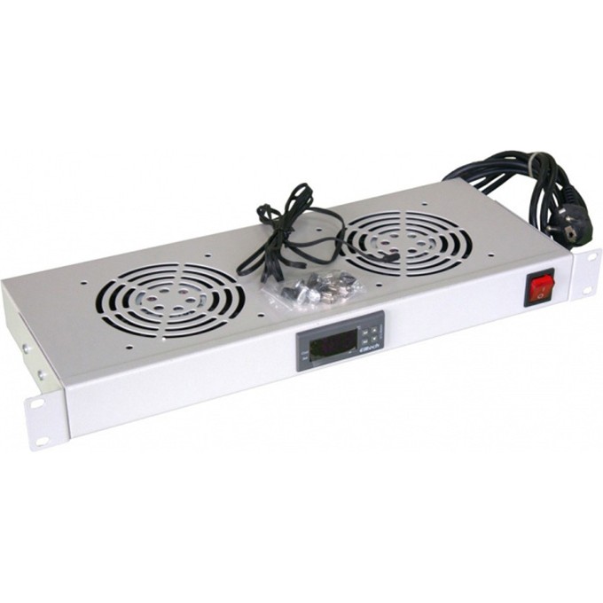 Вентиляторный модуль REXANT 19" с термостатом 1U с 2-мя вентиляторами 04-2604